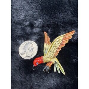Vintage Arthur Pepper ART Brooch Pin Flying Eagle Bird Enameled Gold Tone Signed